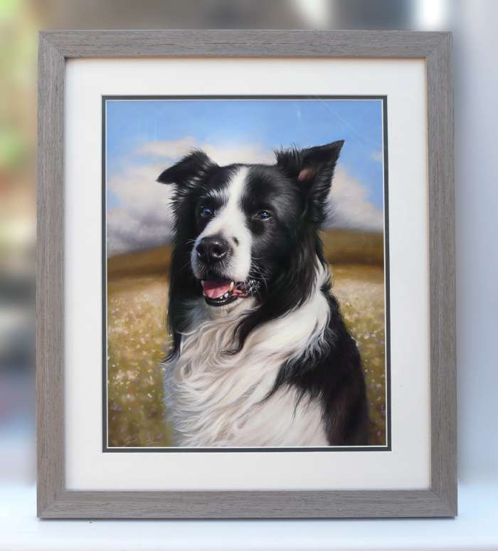 Custom pet portrait commission by a professional artist