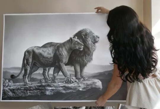 Beautiful hand-drawn portrait by professional artist