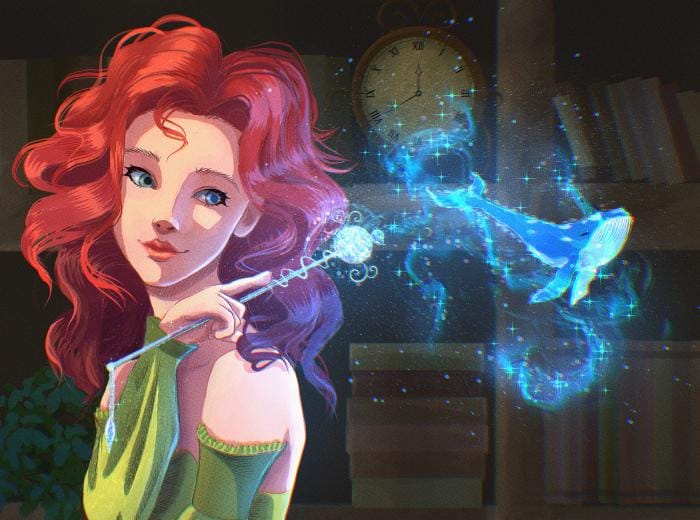 Witchcraft fantasy illustration