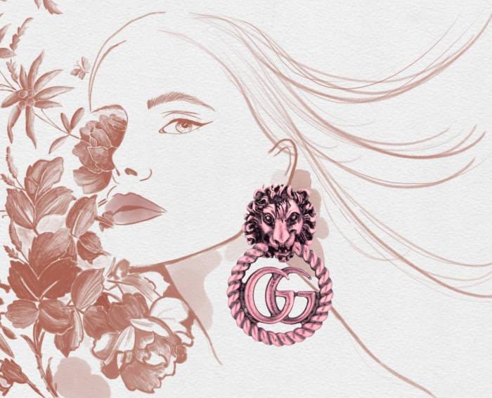 Gucci earrings fashion illustration