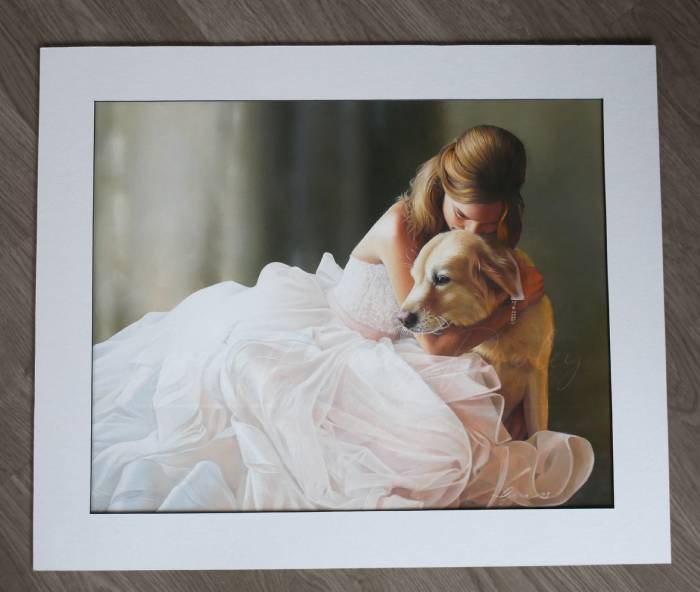 Custom pet and human portrait painting by talented artist