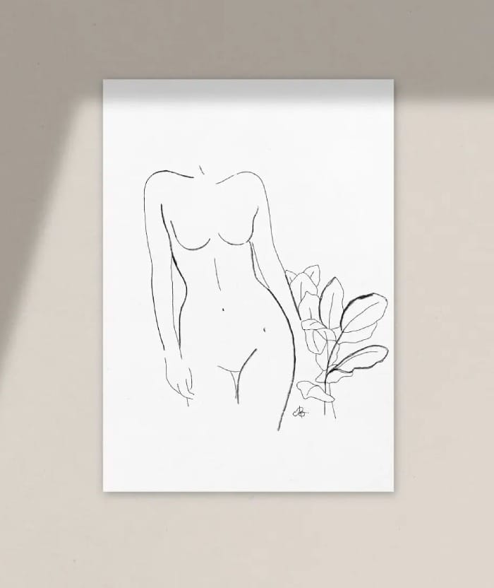 Minimalist line art of a female figure by Anna Bressi – elegant and modern illustration