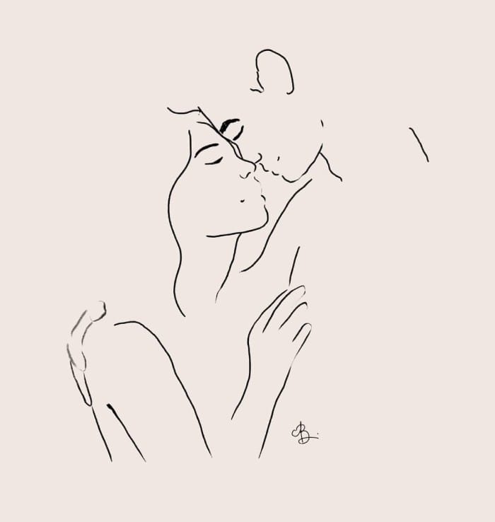 Minimalist love drawing by Anna Bressi – simple and line art depicting romance