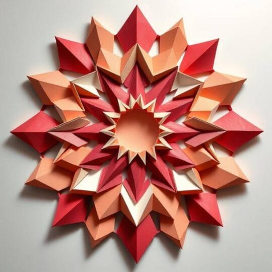 Picture of Geometric paper cutouts 3D wall art - Trendy Art Ideas
