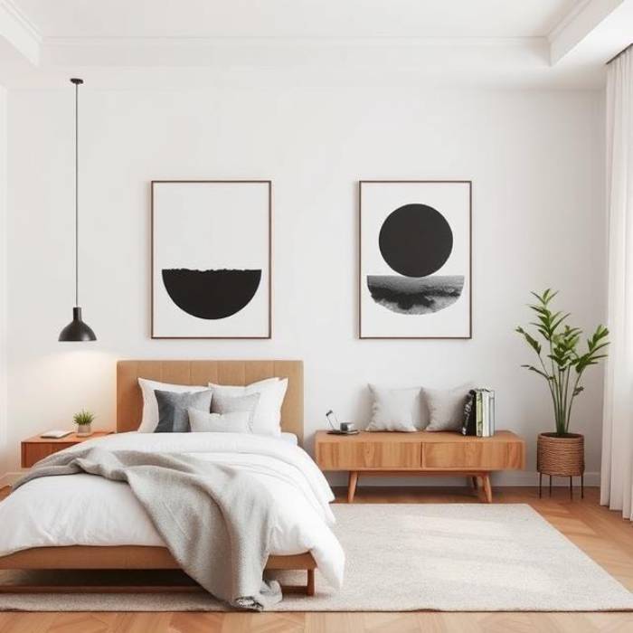 Choose Minimalist Wall Art to Decorate Your Bedroom