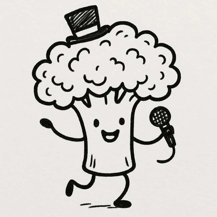 Dancing Broccoli Drawing