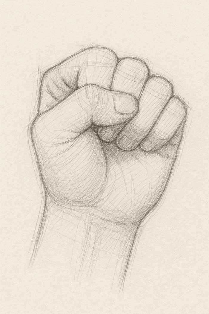Closed hand or Fist, Simple Hand Drawing Ideas