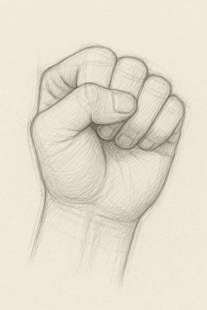 Closed hand or Fist, Simple Hand Drawing Ideas