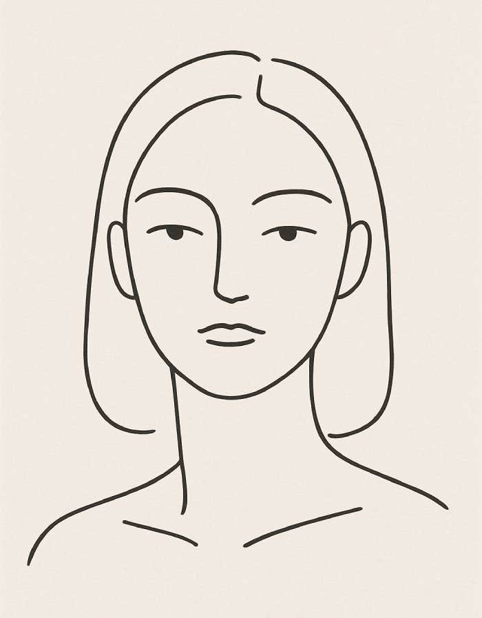 Minimal Line Portrait Drawing Ideas