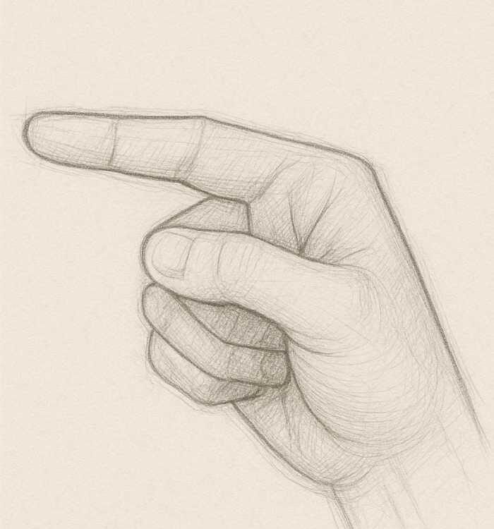 Pointing Finger Simple Hand Drawing Ideas