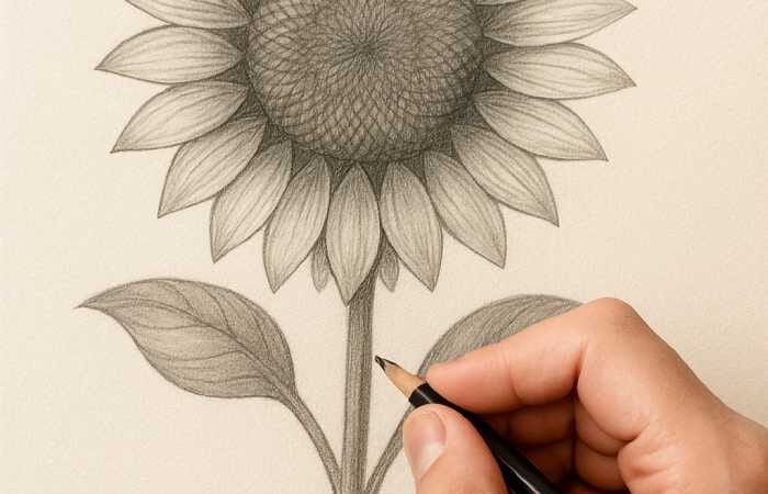 How to Create a Realistic Sunflower Drawing Using Pencil Shading Techniques