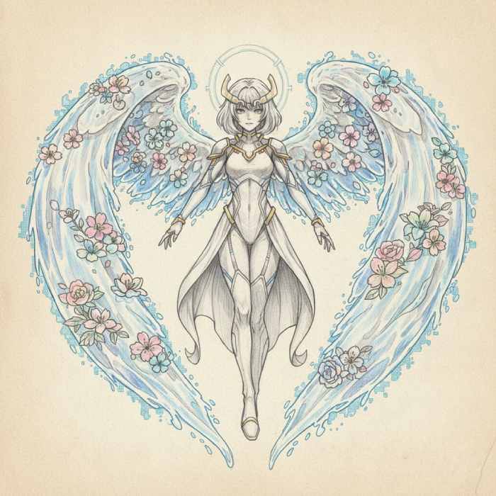 original-concept-anime-angel-floral-wings-halo-art