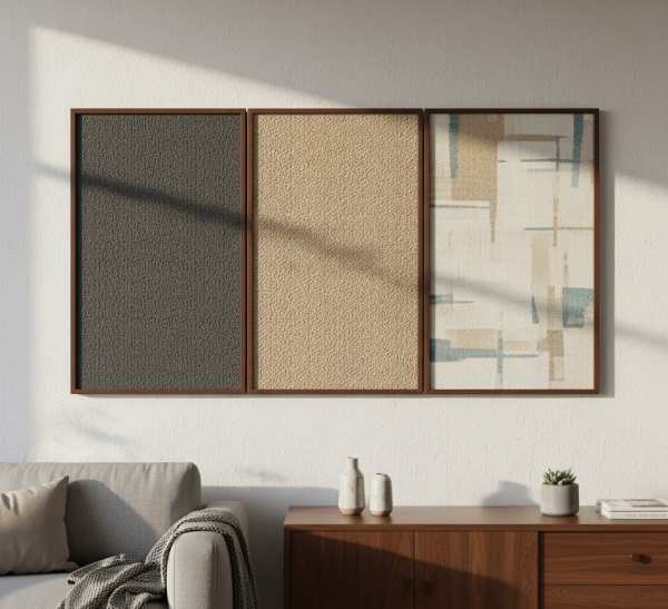 Stylish fabric wall panels designed for acoustic art, perfect for trendy wall decor and modern sound-absorbing wall art ideas.