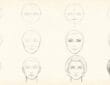 Step-by-step face drawing tutorial showing the progression from basic guidelines to a fully shaded, realistic portrait