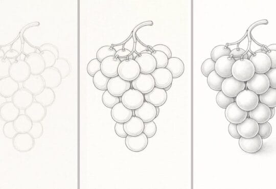 Step-by-step guide on how to draw a bunch of grapes for beginners