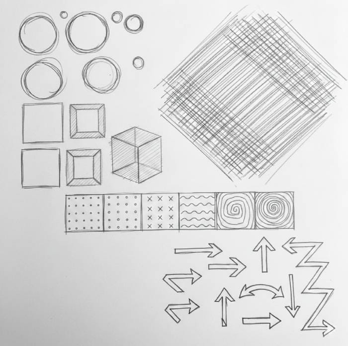 easy shapes and objects drawing practice for beginners