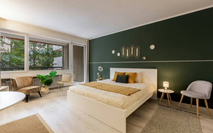 dark painted wall texture with matte finish for modern interiors