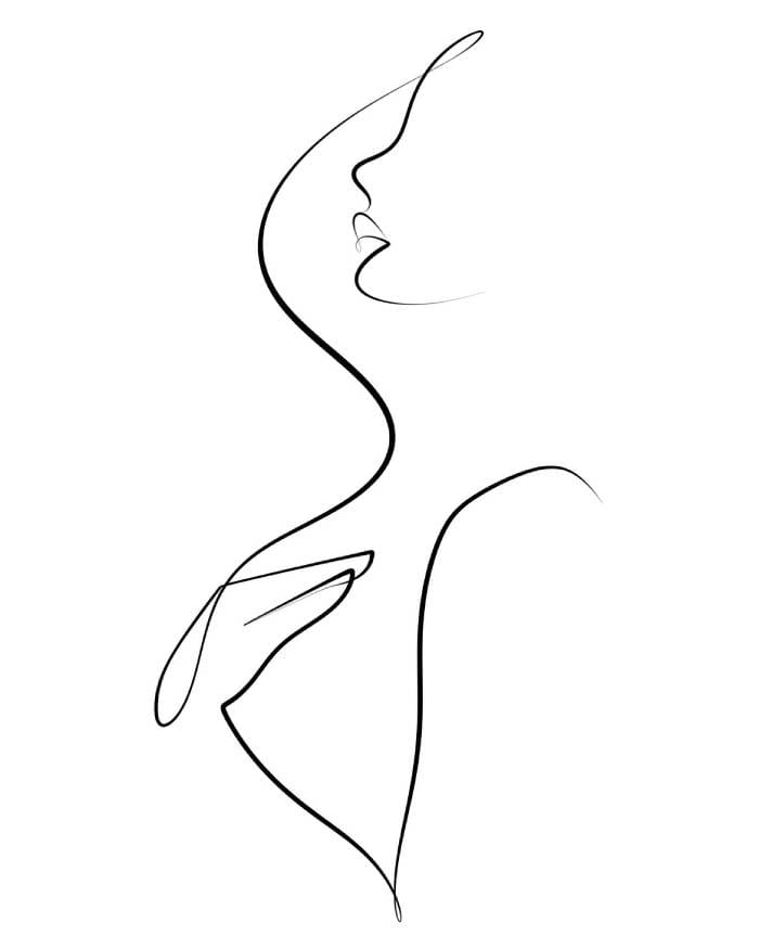 Rajni Chunara one line woman figure artwork created with a minimalist continuous line drawing technique